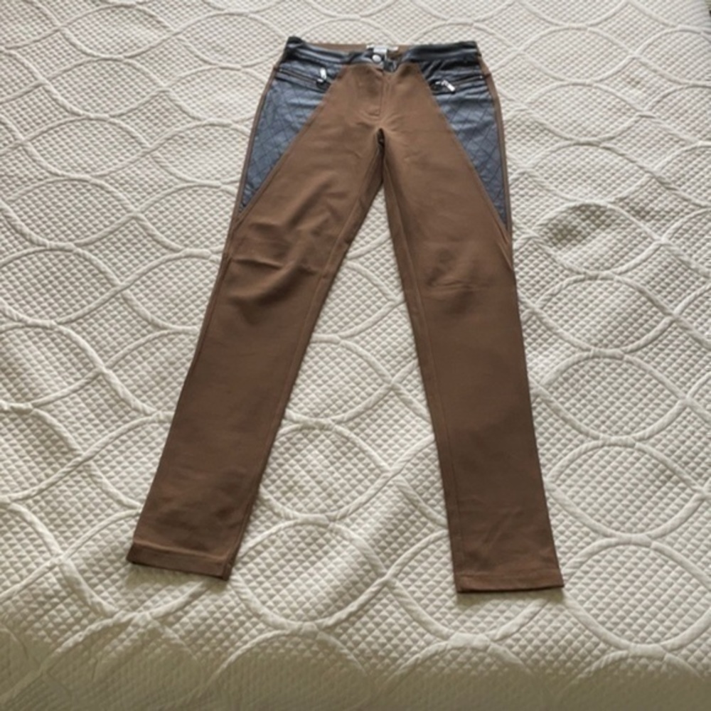 Alberto Makali skinny leather panel pants spandex size small zippered pockets - Picture 9 of 16
